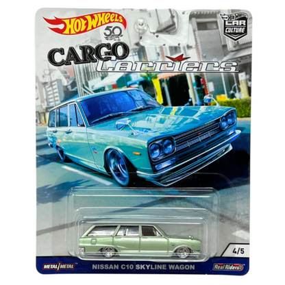 Hot Wheels Cargo Carriers Nissan C10 Skyline Wagon Real Riders JDM 1:64 Diecast