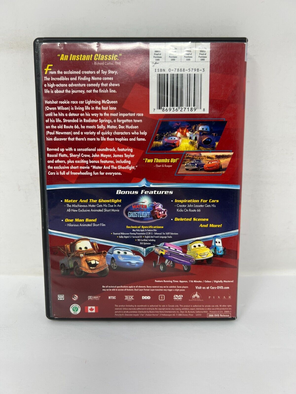 Disney Pixar Cars (DVD, 2006) Good Condition!!!