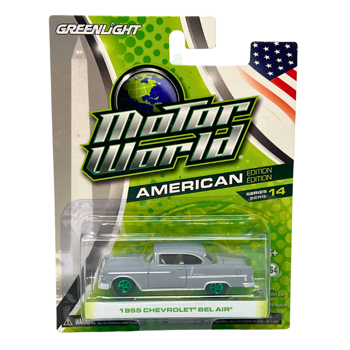 Greenlight Motor World American 1955 Chevrolet Bel Air Green Machine 1:64 Diecast