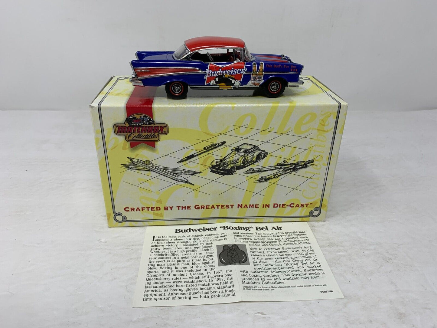 Matchbox 1957 Chevrolet Bel Air Budweiser Boxing 1:43 Diecast