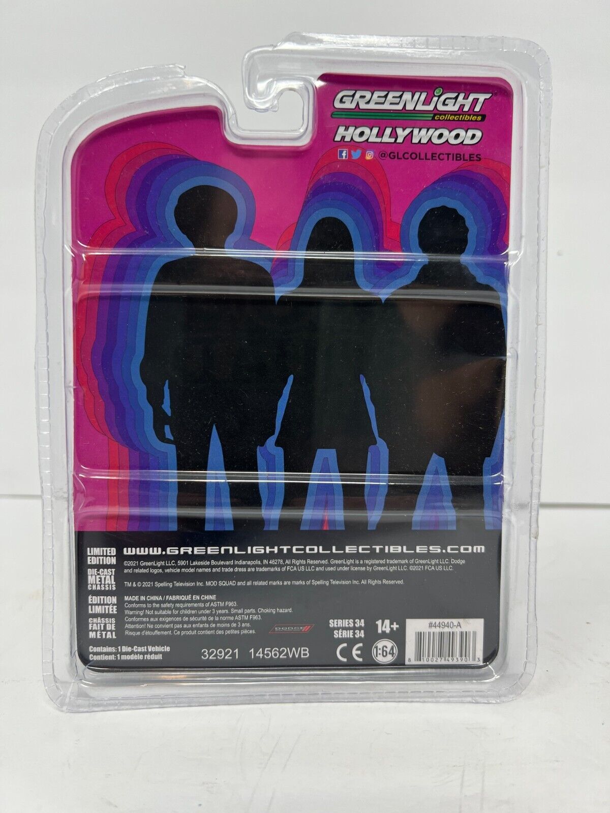 Greenlight Hollywood The Mod Squad 1971 Dodge Challenger 340 1:64 Diecast