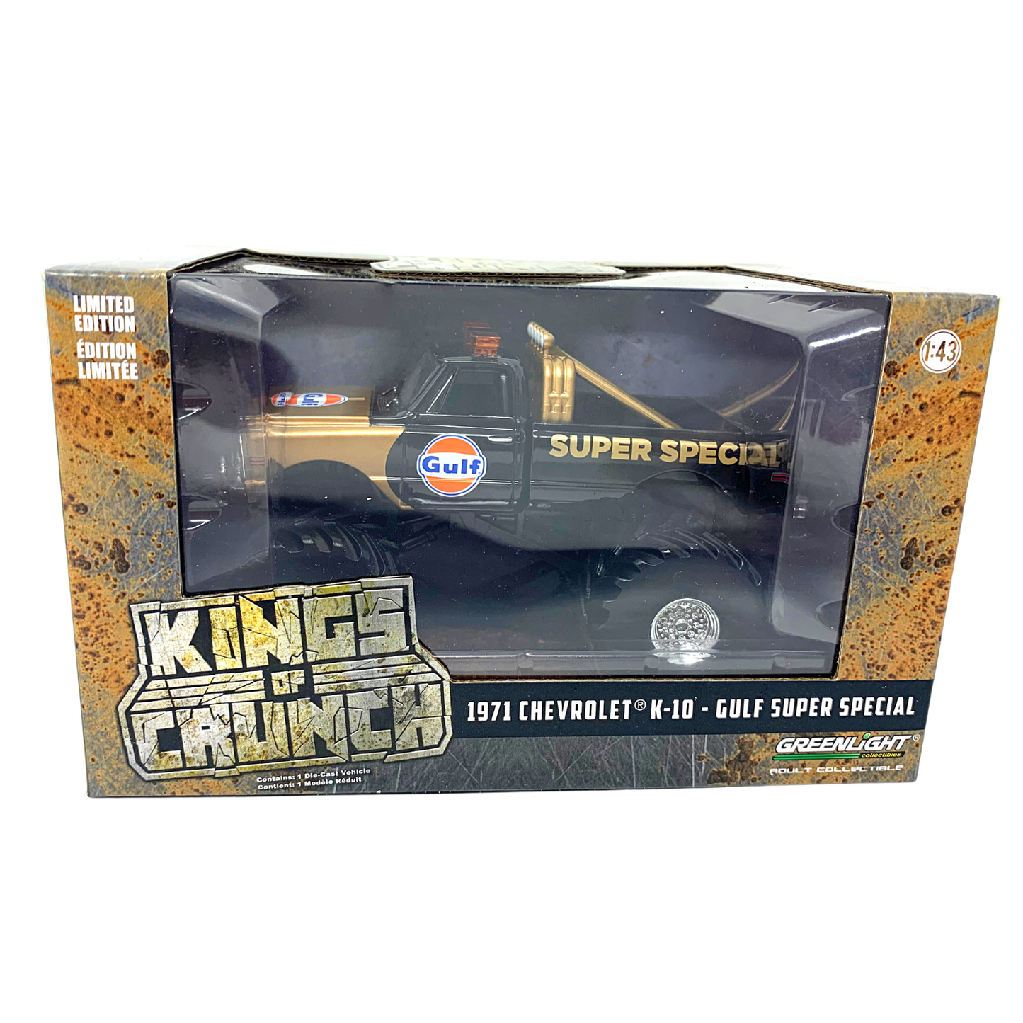 Greenlight Kings of Crunch 1971 Chevrolet K-10 - Gulf Super Special 1:43 Diecast