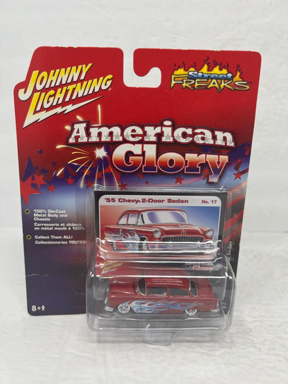 Johnny Lightning American Glory 1955 Chevy 2-Door Sedan 1:64 Diecast