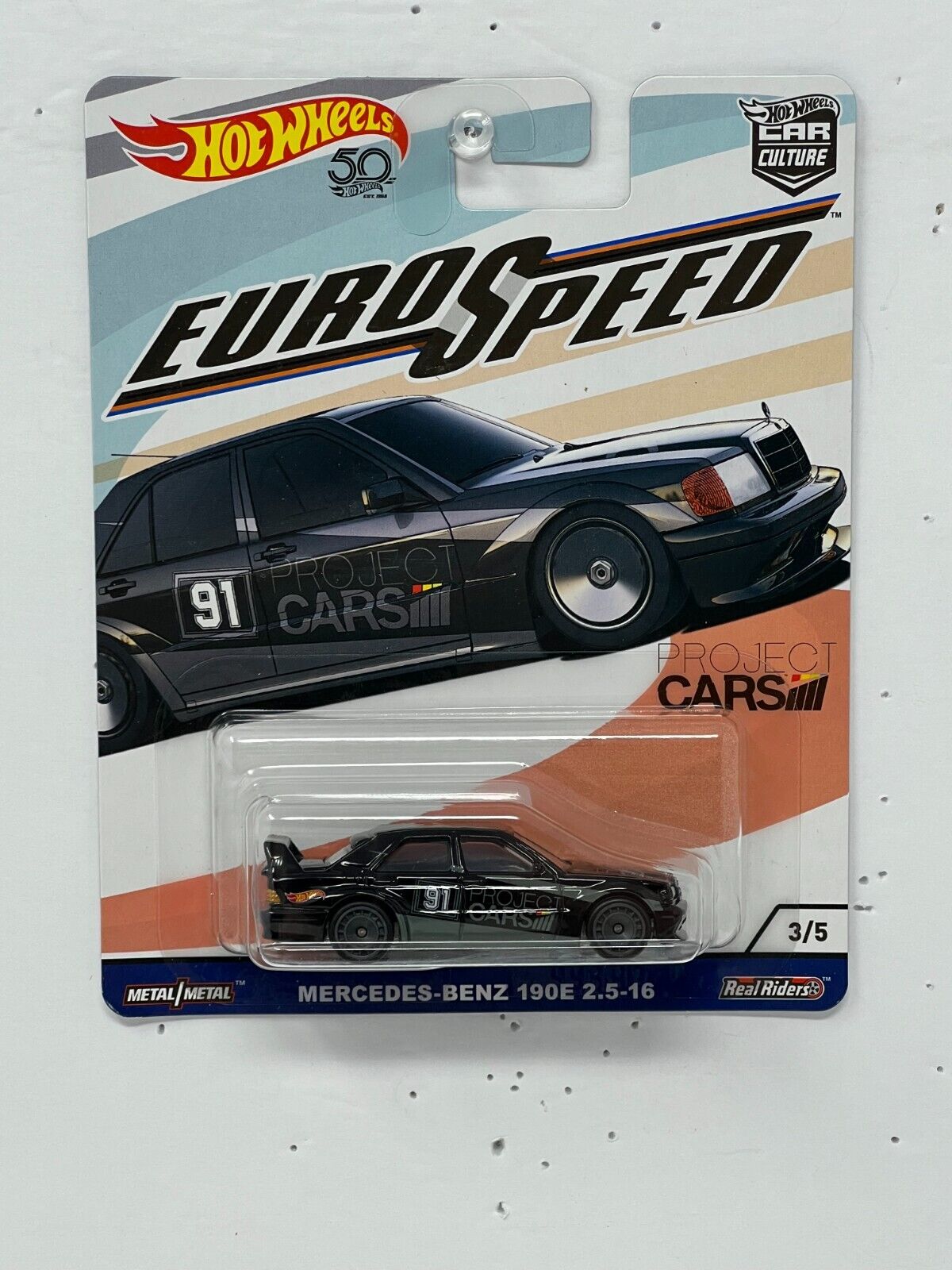 Hot Wheels Euro Speed Project Cars Mercedes-Benz 190E 2.5-16 1:64 Diecast