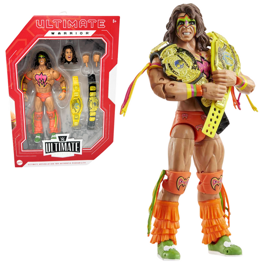 WWE Ultimate Warrior Ultimate Edition Fan Takeover Action Figure W/ Belts Mattel Toys