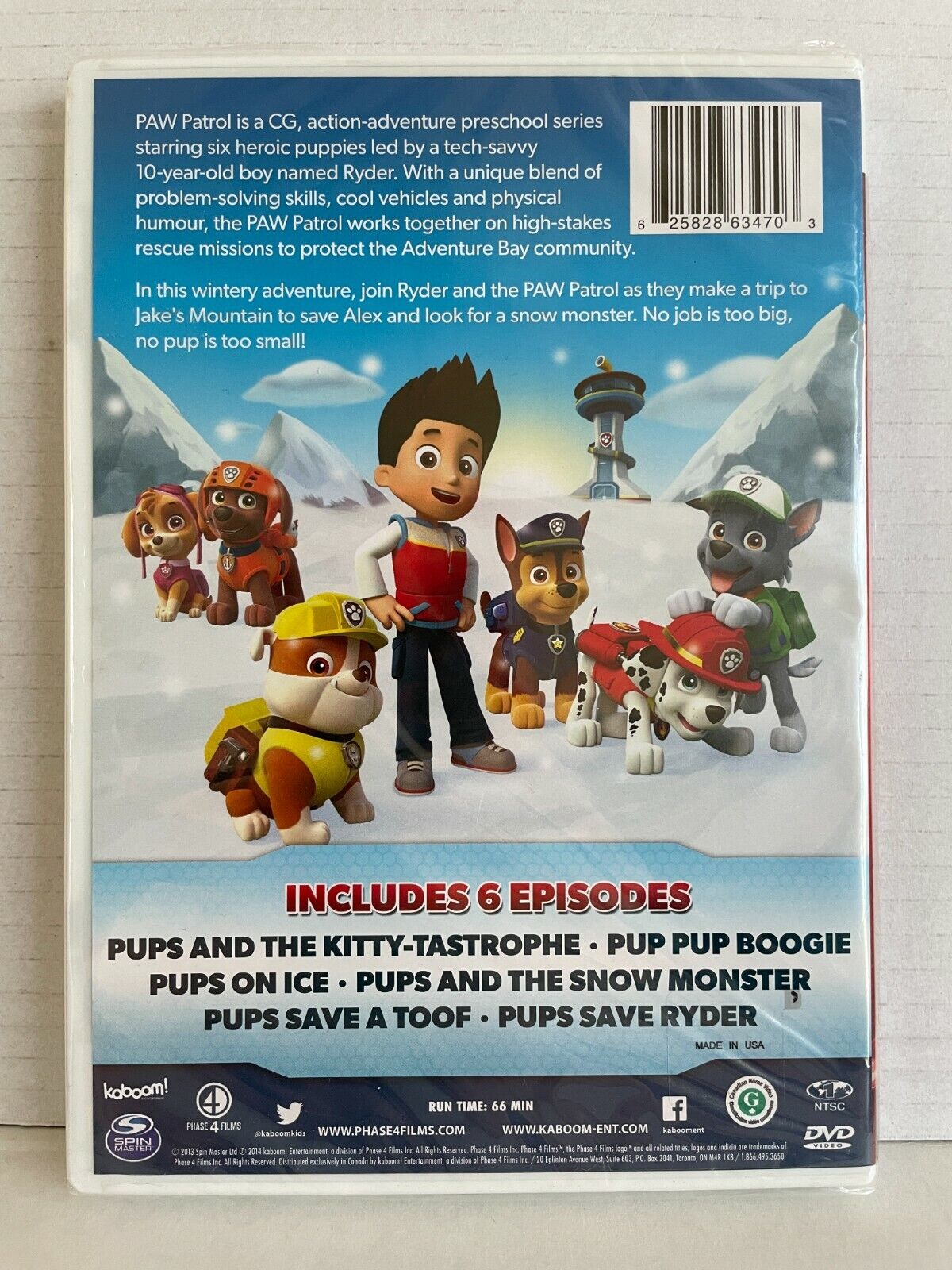 Paw Patrol Winter Rescues (DVD, 2014) Kids Cartoon Brand New and Sealed!!