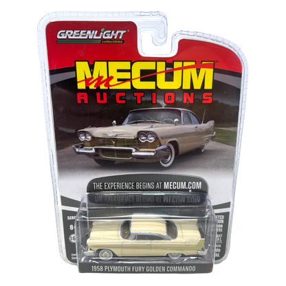 Greenlight Mecum Auctions 1958 Plymouth Fury Golden Commando 1:64 Diecast