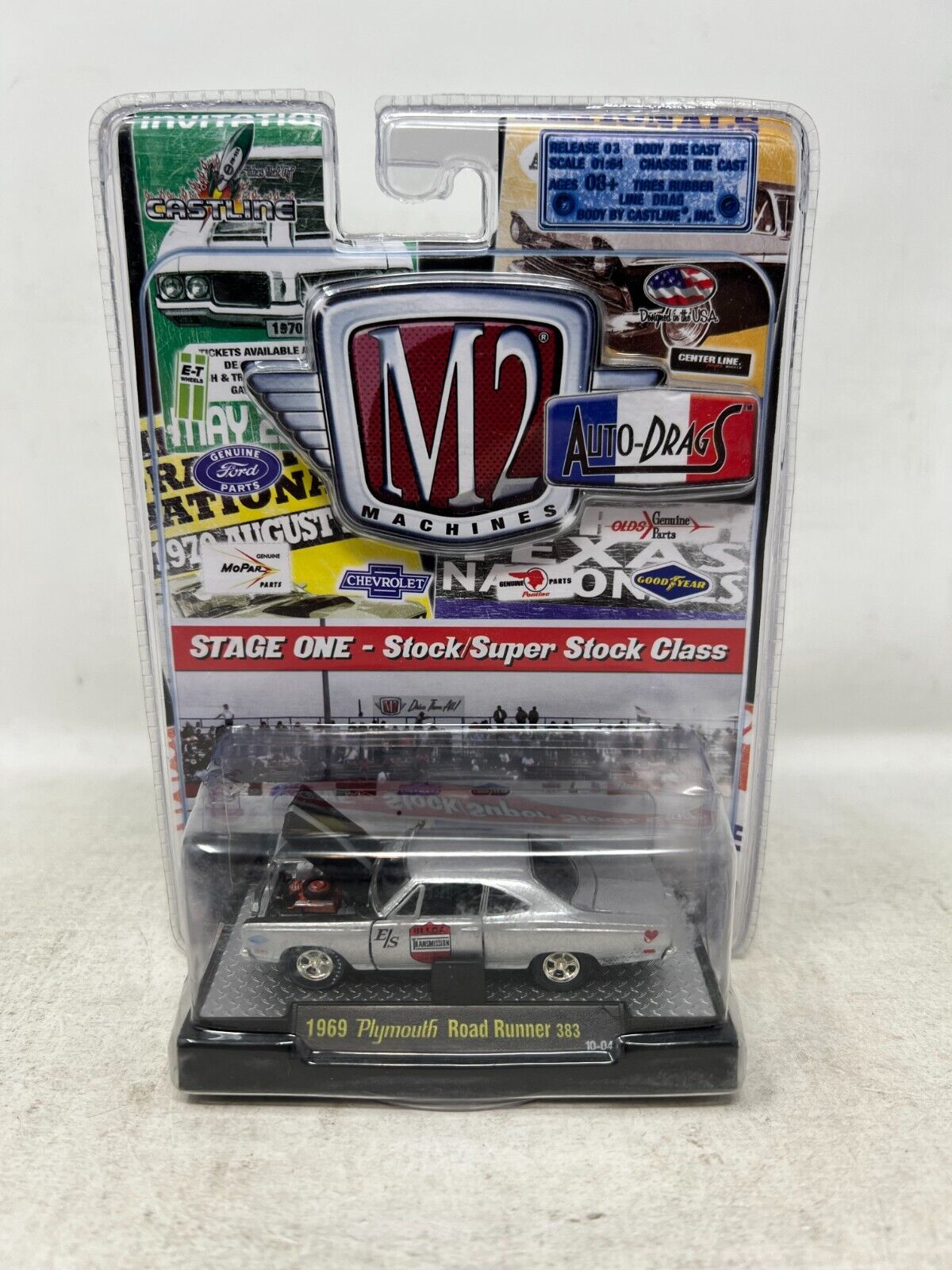 M2 Machines Auto-Drags 1969 Plymouth Road Runner 383 1:64 Diecast