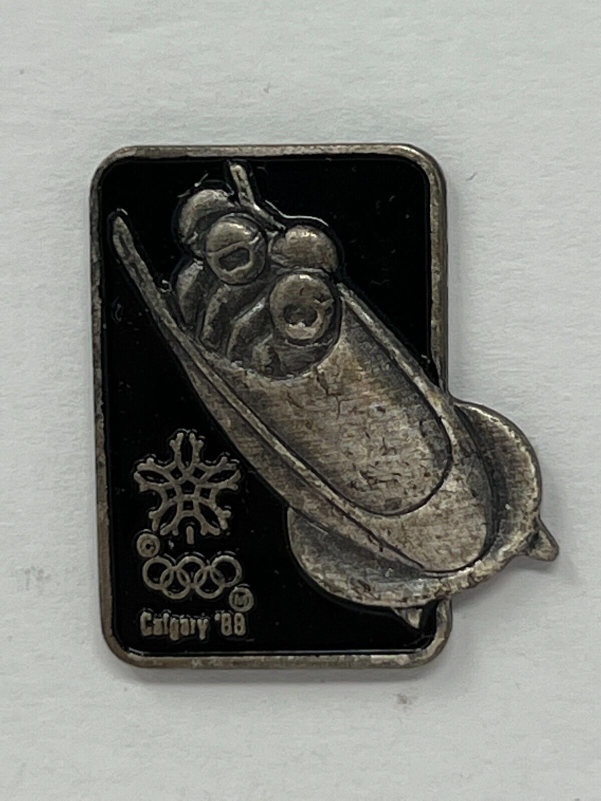 1988 Calgary Winter Games Bobsleigh Olympics Lapel Pin