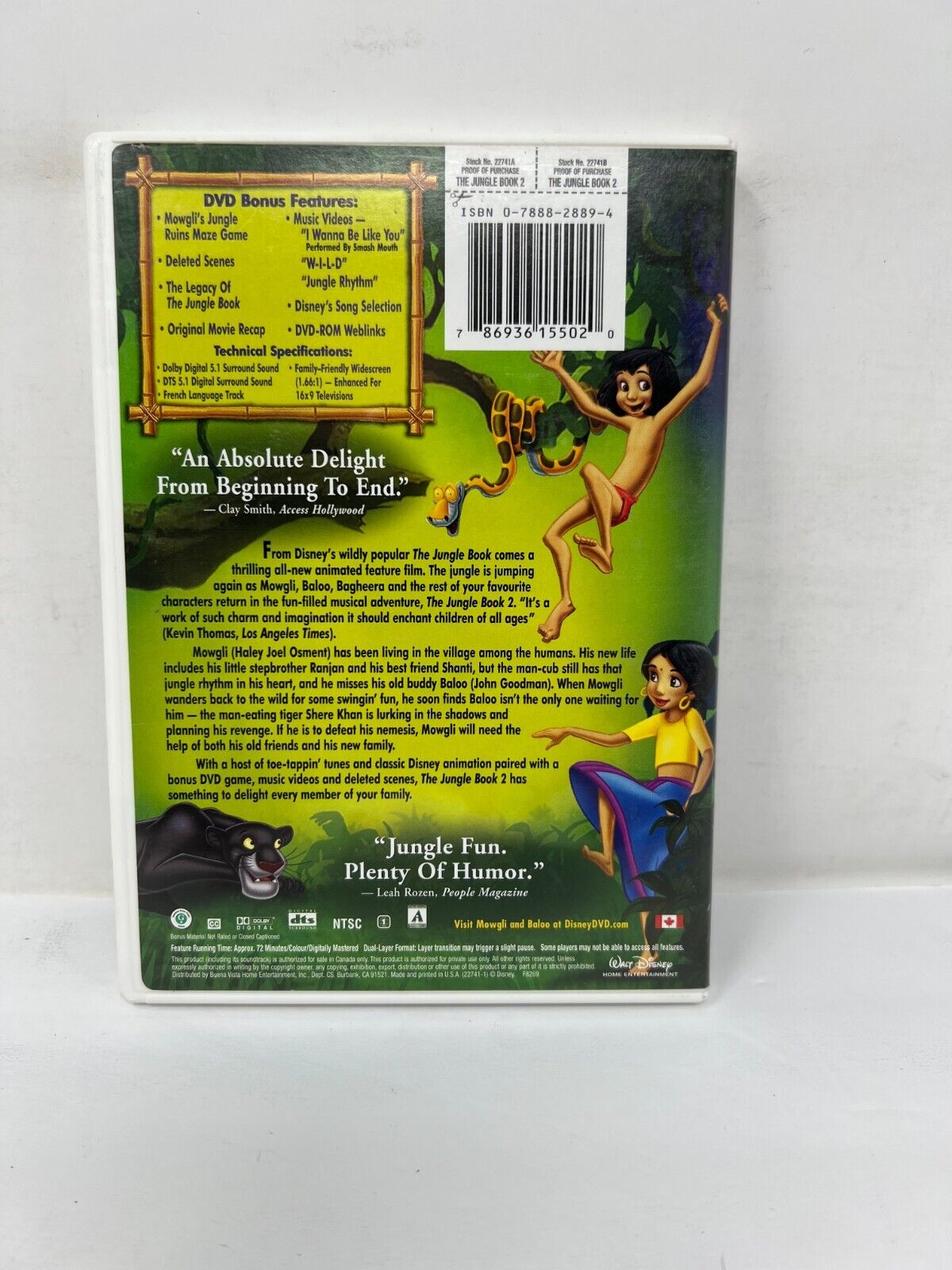 Disney The Jungle Book 2 (DVD, 2003) Good Condition!!!