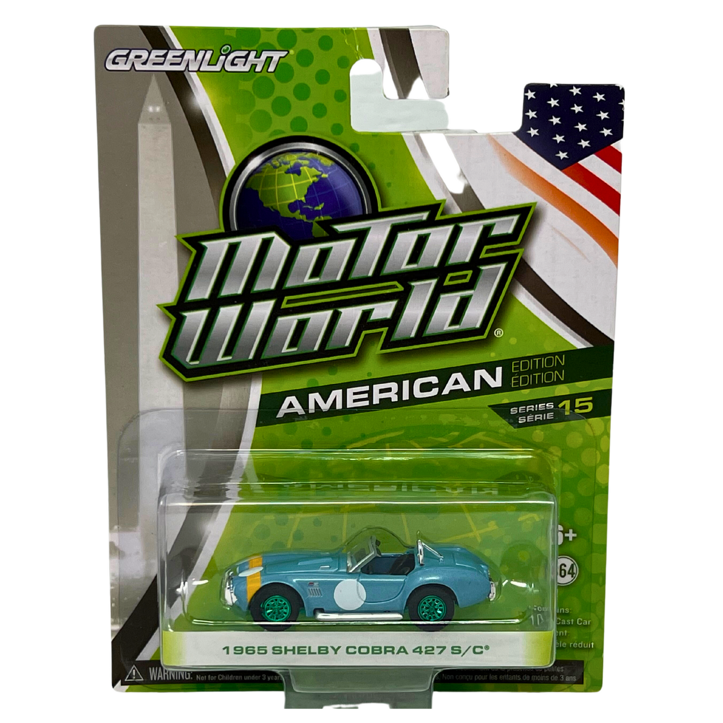 Greenlight Motor World 1965 Shelby Cobra 427 S/C Green Machine 1:64 Diecast