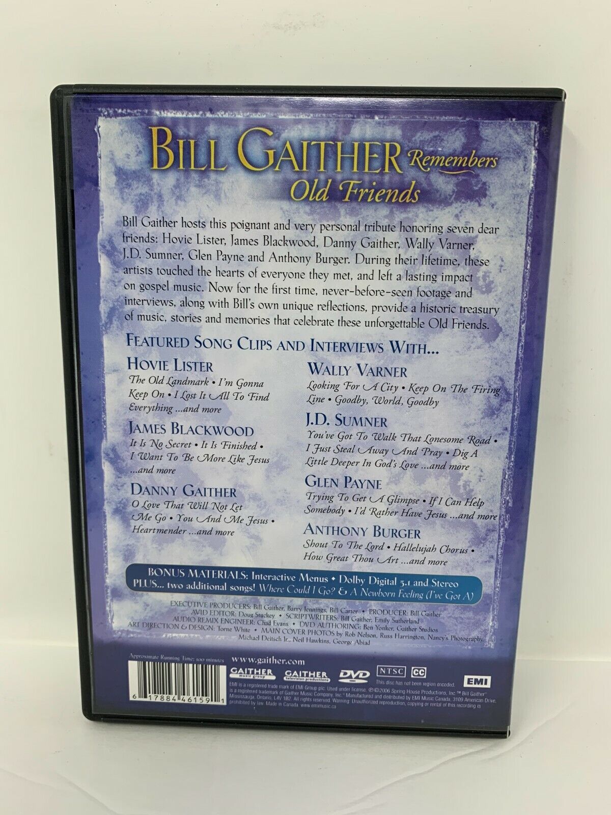 Bill Gaither Remembers Old Friends (DVD, 2006) Music Concert Good Condition!!!