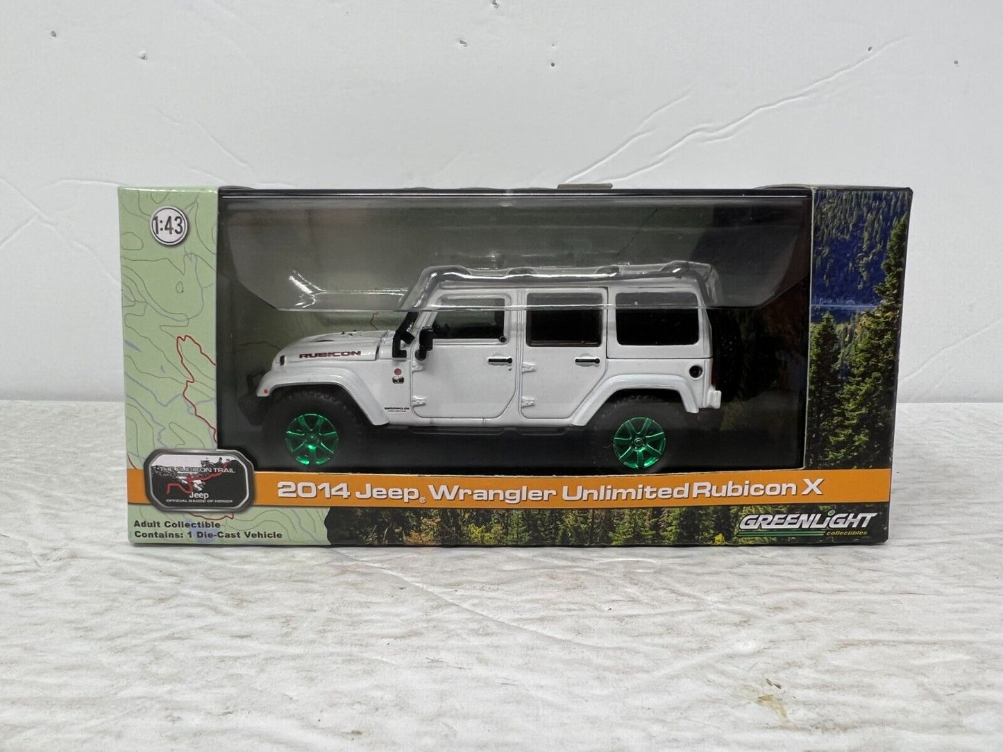 Greenlight 2014 Jeep Wrangler Unlimited Rubicon X GREEN MACHINE 1:43 Diecast