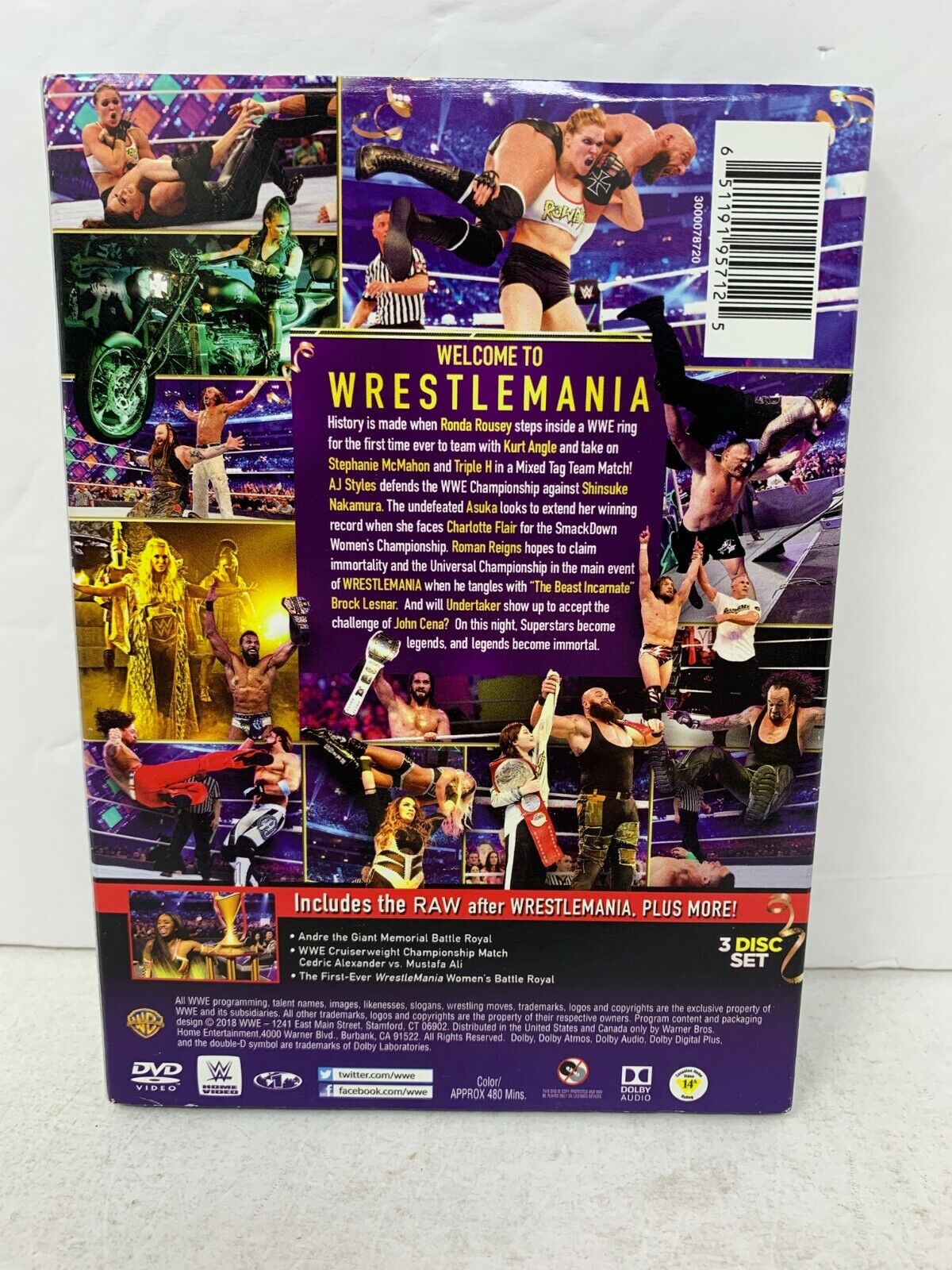 WWE: Wrestlemania 34 XXXIV (DVD, 2018) Good Condition!!!