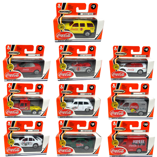 Matchbox Collectibles Coca-Cola 50th 1:64 Diecast Complete Set of 10