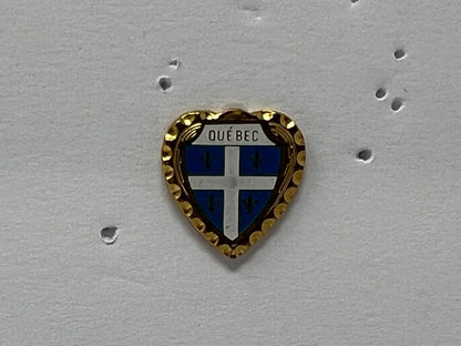 Quebec Flag Heart Patriotic Lapel Pin