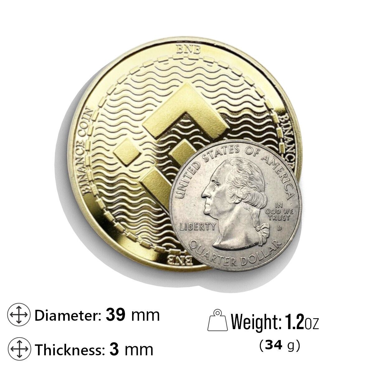 FTX | FTT (18k Gold Plated 2022 Edition) Physical Crypto Coin Novelty Souvenir