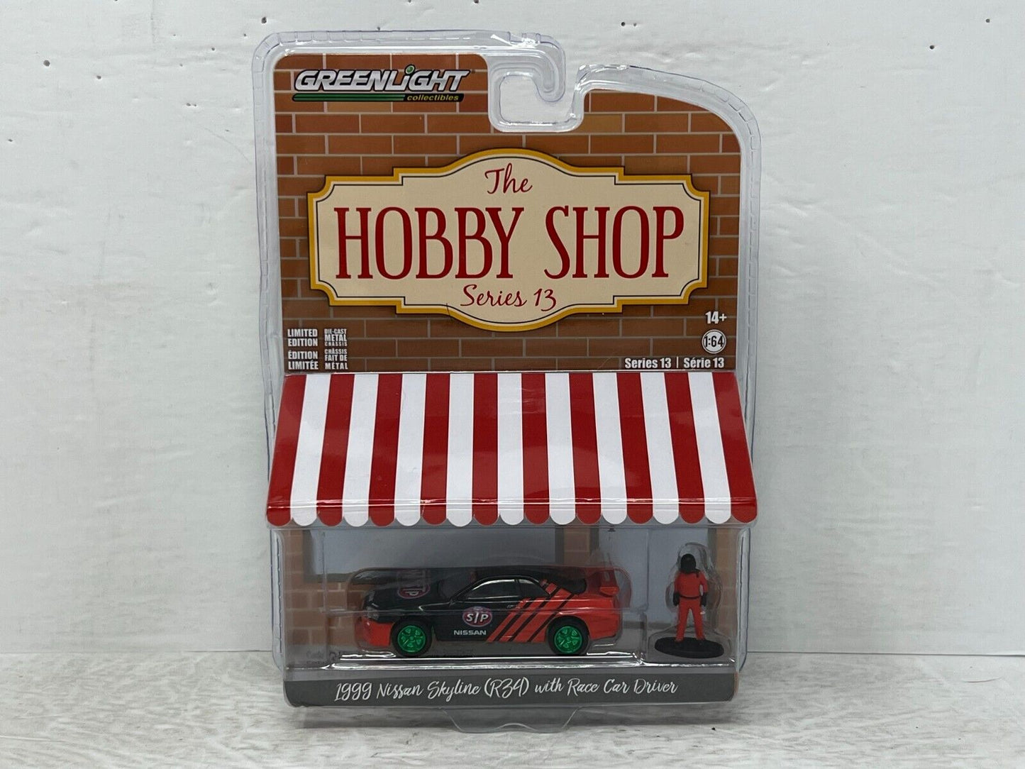 Greenlight The Hobby Shop 1999 Nissan Skyline (R34) Green Machine 1:64 Diecast