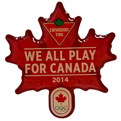 2014 Canadian Tire We All Play for Canada Maple Leaf Olympics Lapel Pin P2