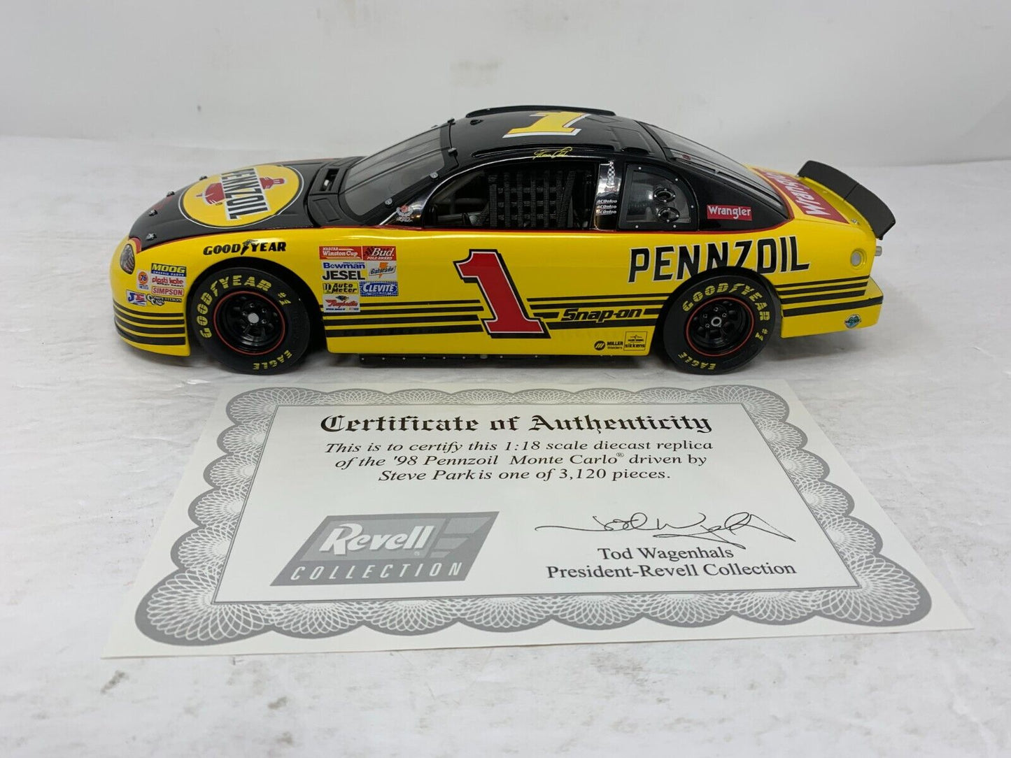 Revell Nascar #1 Pennzoil Steve Park 1998 Chevrolet Monte Carlo 1:18 Diecast