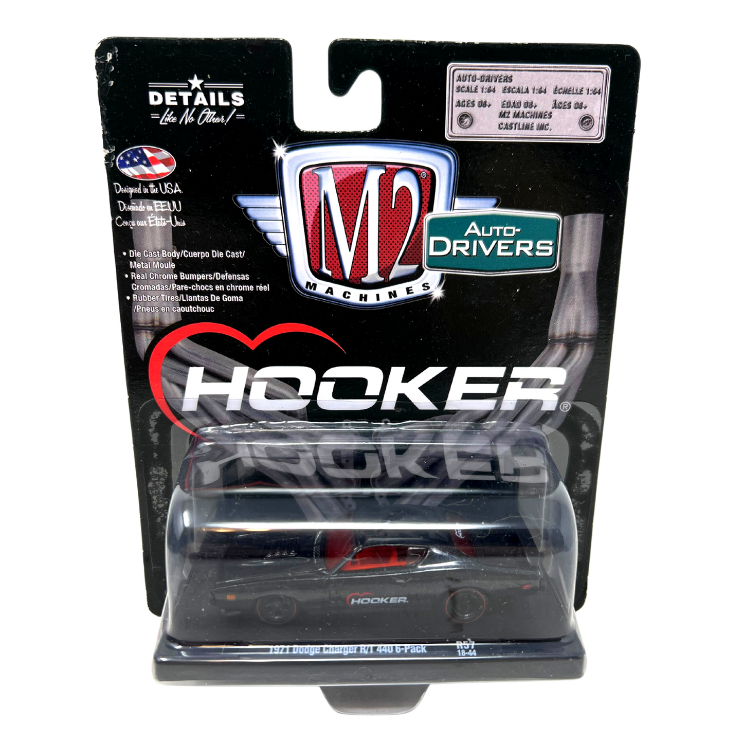 M2 Machines Auto-Drivers 1971 Dodge Charger RT 440 6-Pack R57 1:64 Diecast