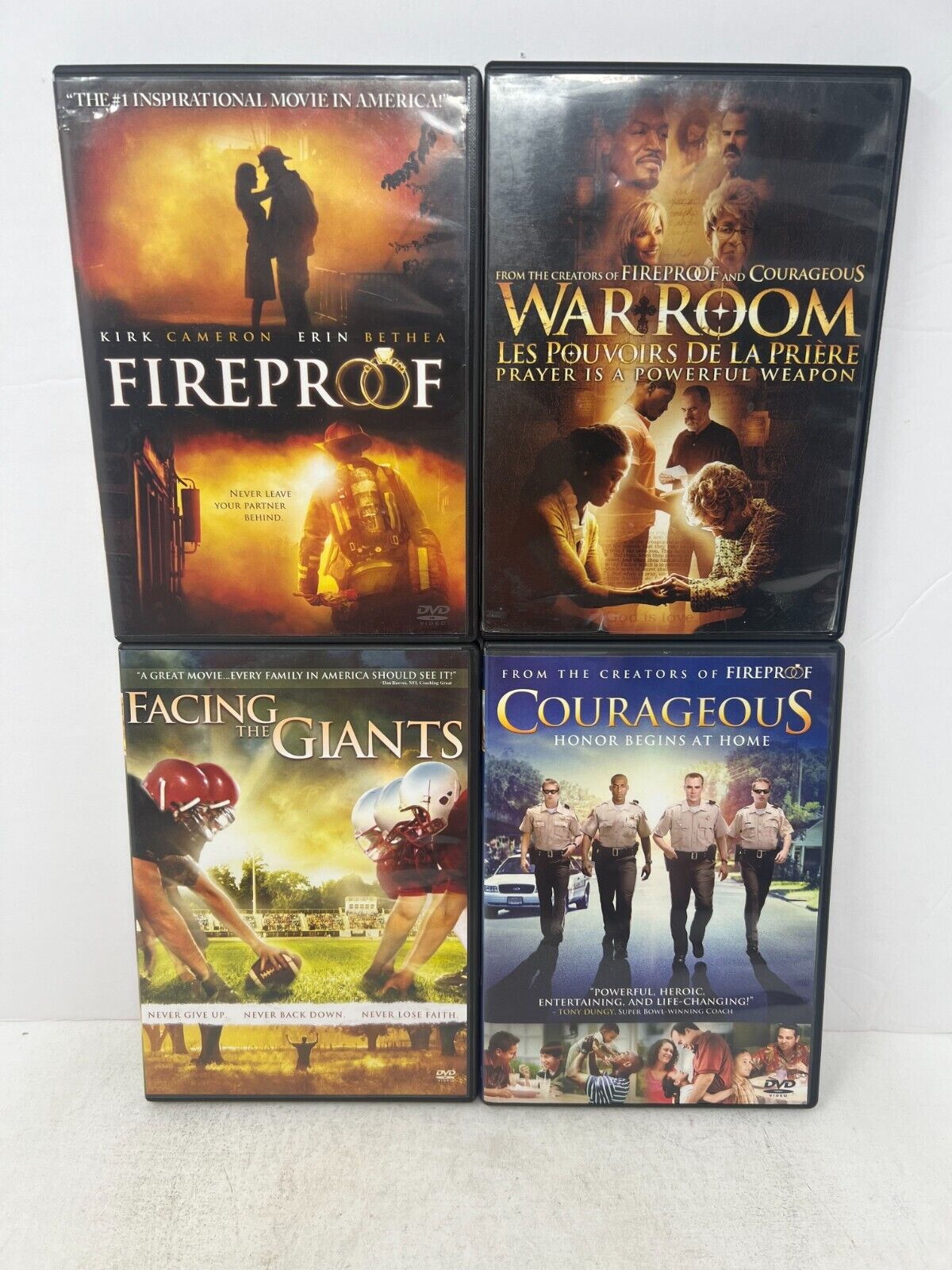 Lot of 4 Kendrick Brothers DVDs Fireproof / Courageous / War Room Religious