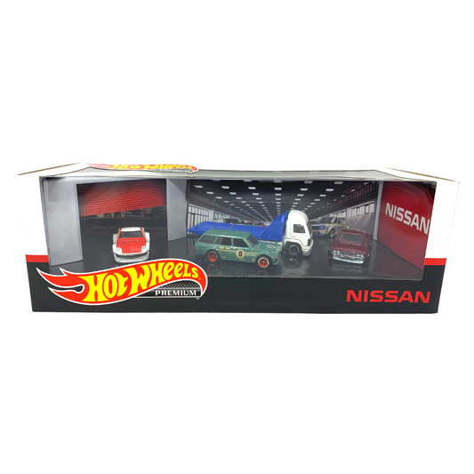 Hot Wheels Premium Collector Nissan 4-Pack Diorama Set 1:64 Diecast