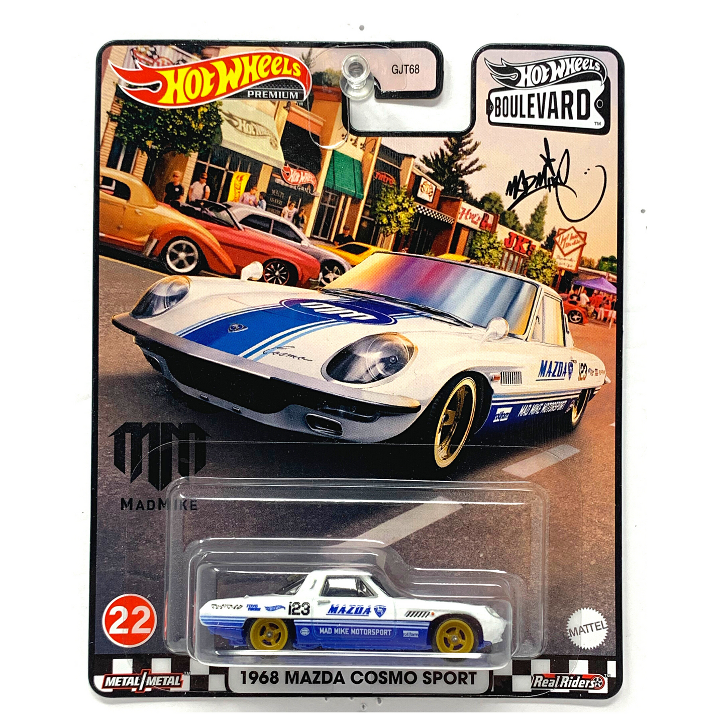 Hot Wheels Premium Boulevard Mad Mike 1968 Mazda Cosmo Sport 1:64 Diecast