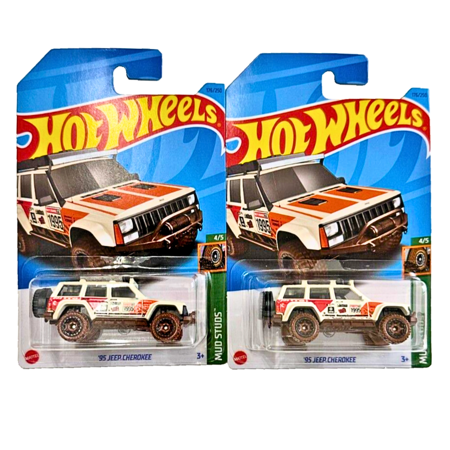 Lot of 2 Hot Wheels Treasure Hunt Mud Studs '95 Jeep Cherokee 1:64 Diecast