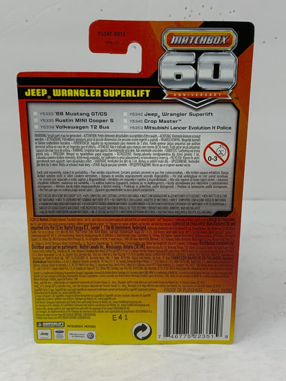 Matchbox 60th Anniversary Jeep Wrangler Superlift 1:64 Diecast