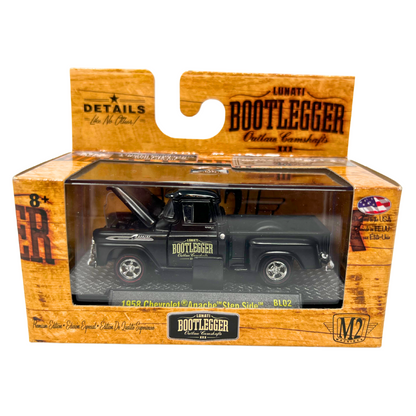 M2 Machines Lunati Bootlegger 1958 Chevrolet Apache Step Side BL02 1:64 Diecast