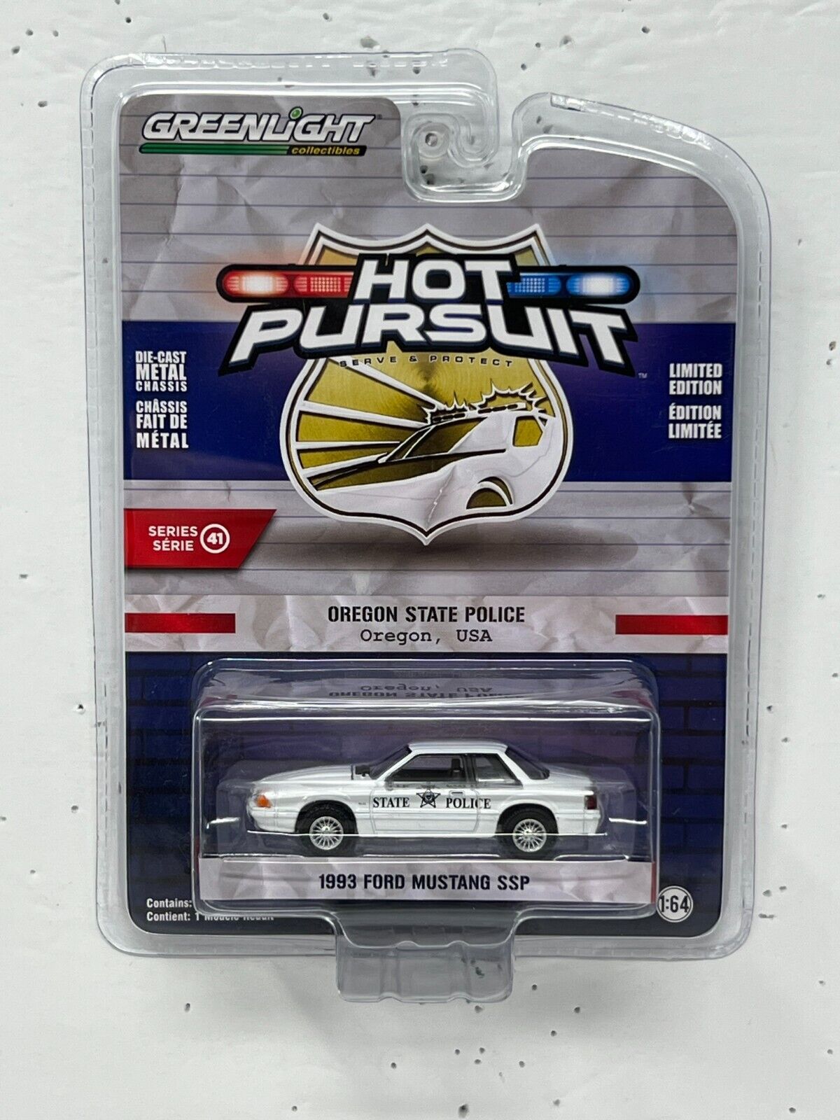 Greenlight Hot Pursuit Oregon State Police 1993 Ford Mustang SSP 1:64 Diecast