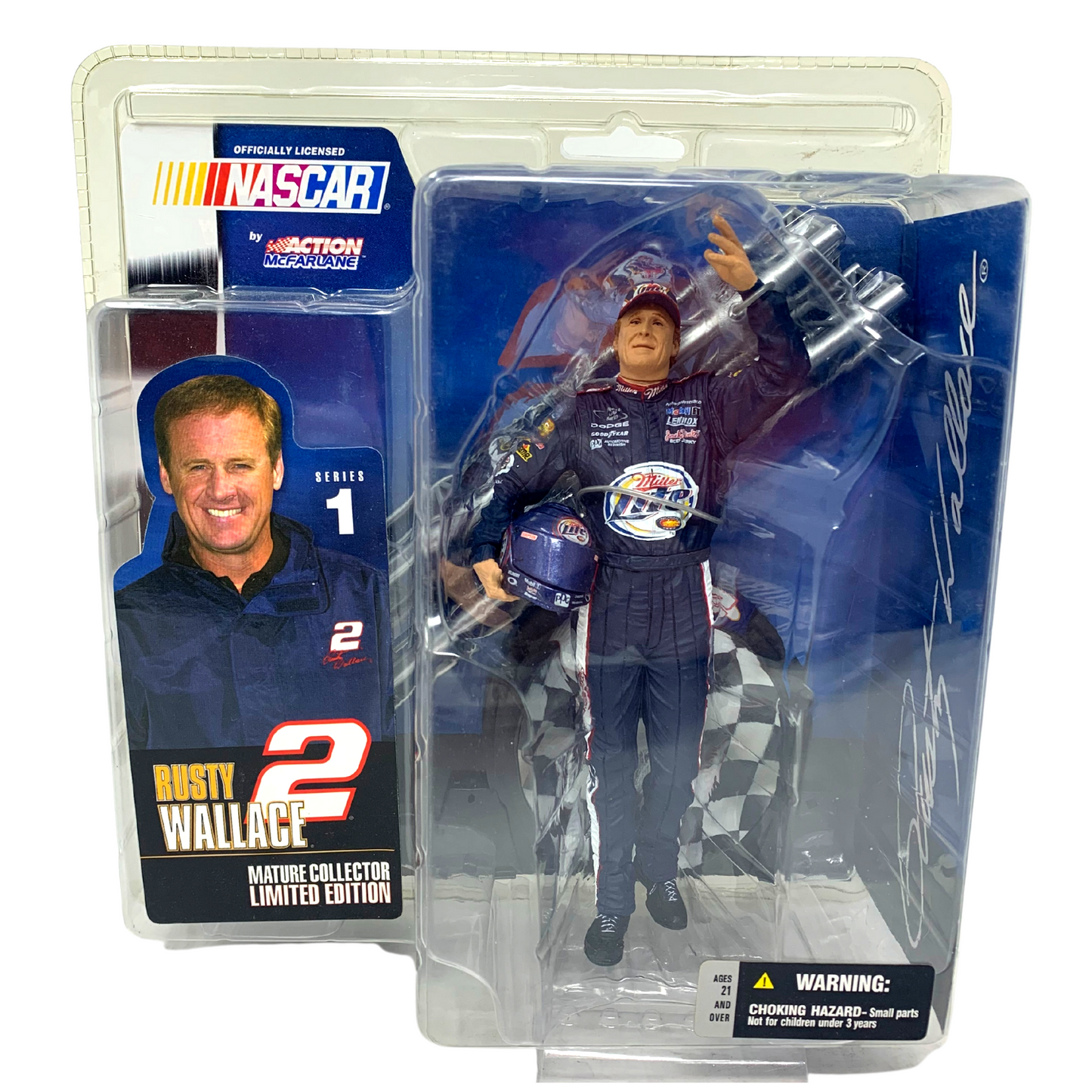 McFarlane Action Nascar Rusty Wallace # 2 Series 1 Limited Edition Figurine