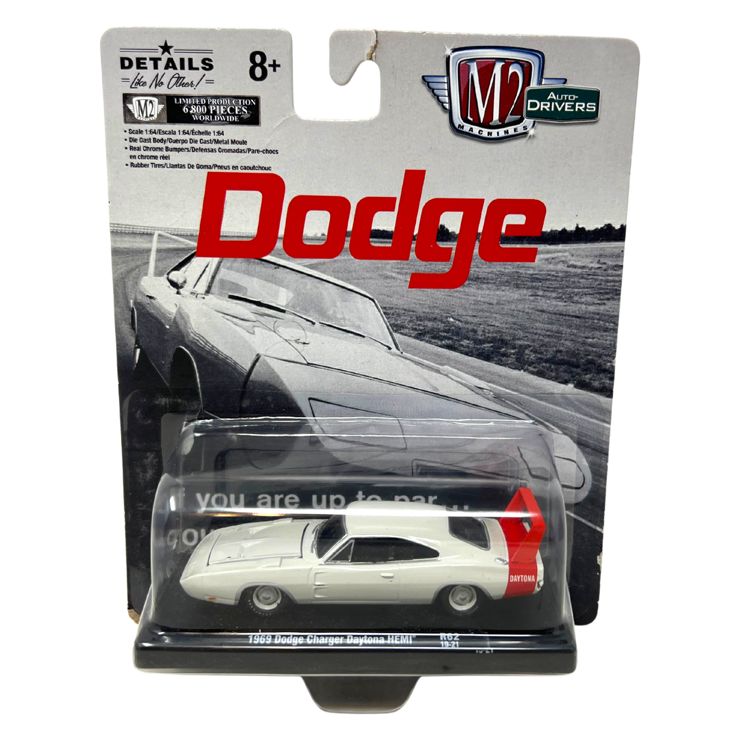 M2 Machines Auto-Drivers Dodge 1969 Dodge Charger Daytona Hemi R62 1:64 Diecast