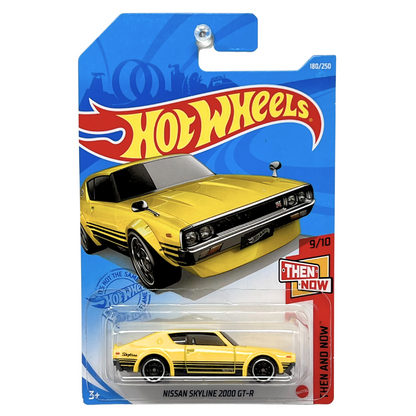 Hot Wheels Then and Now Nissan Skyline 2000 GT-R JDM 1:64 Diecast Yellow