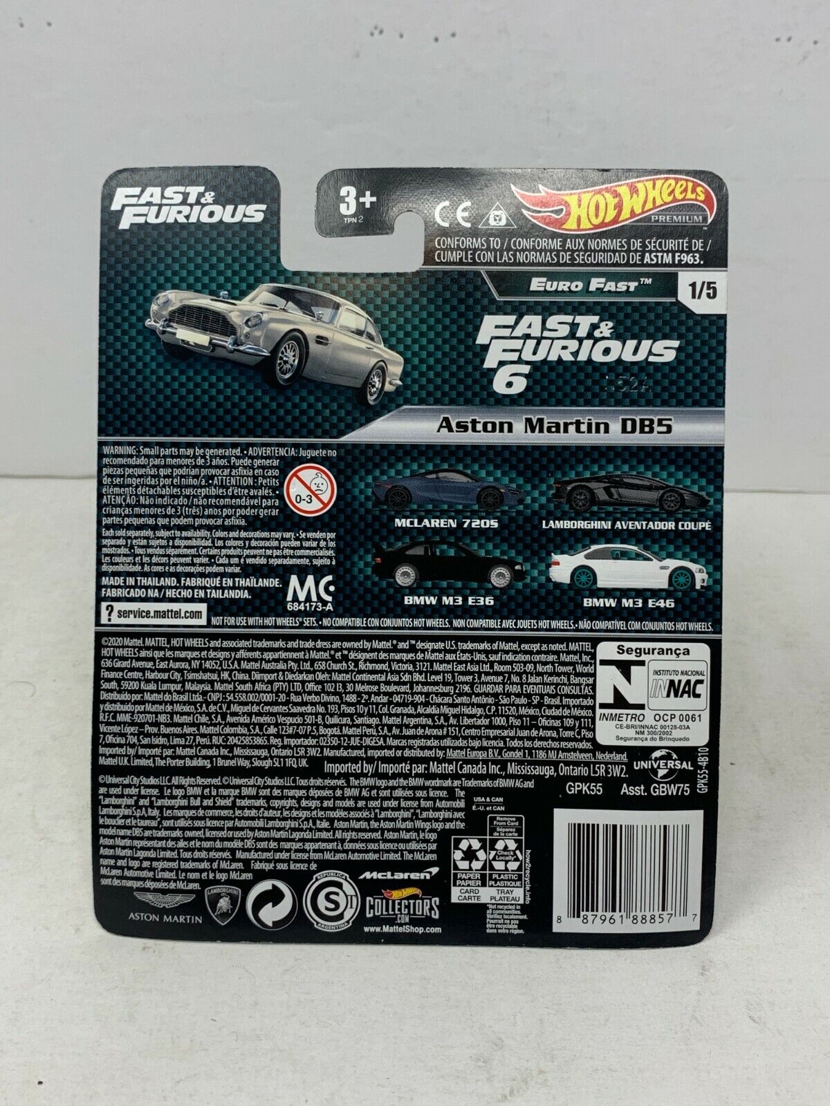 Hot Wheels Premium Euro Fast Fast & Furious Aston Martin DB5 1:64 Diecast