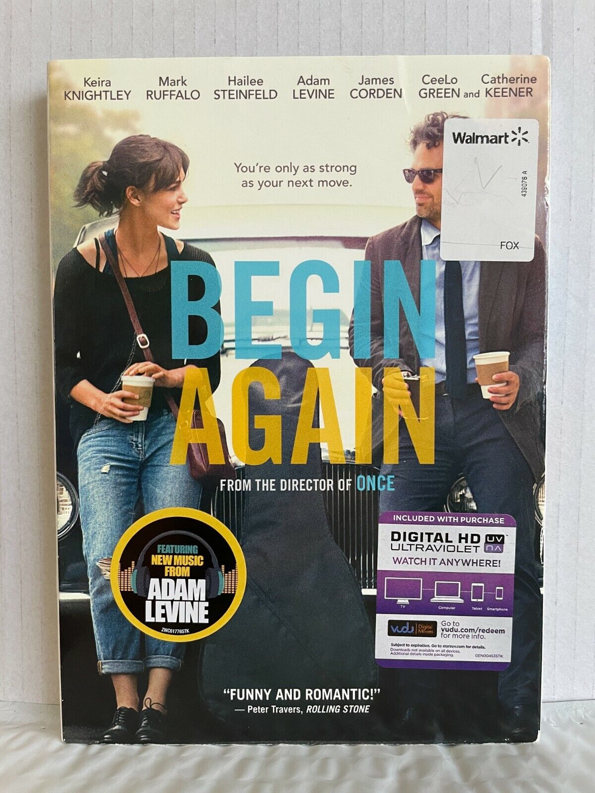 Begin Again (DVD, 2014) Keira Knightley Adam Levine Music Romance Good Condition