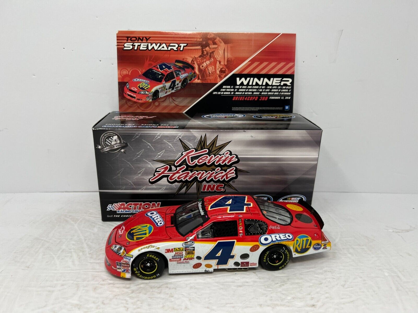 Action Nascar #4 Tony Stewart Oreo Ritz Daytona Win Raced Version 1:24 Diecast