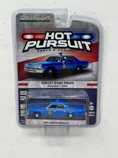 Greenlight Hot Pursuit Kansas State Police 1975 Dodge Monaco 1:64 Diecast