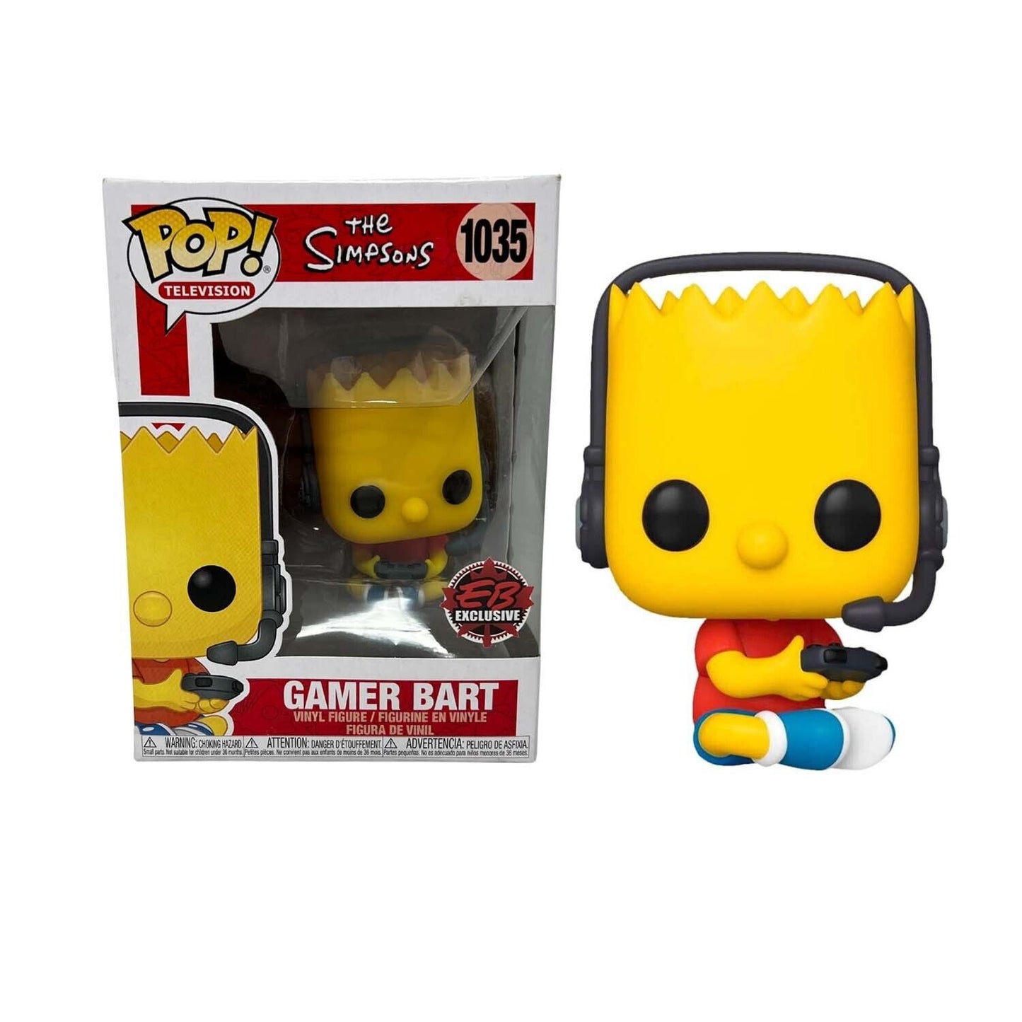 Funko Pop! Television The Simpsons #1035 Gamer Bart EB Exclusive Vinyl Figure