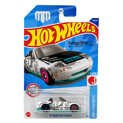 Hot Wheels HW J-Imports 1991 Mazda MX-5 Miata JDM 1:64 Diecast