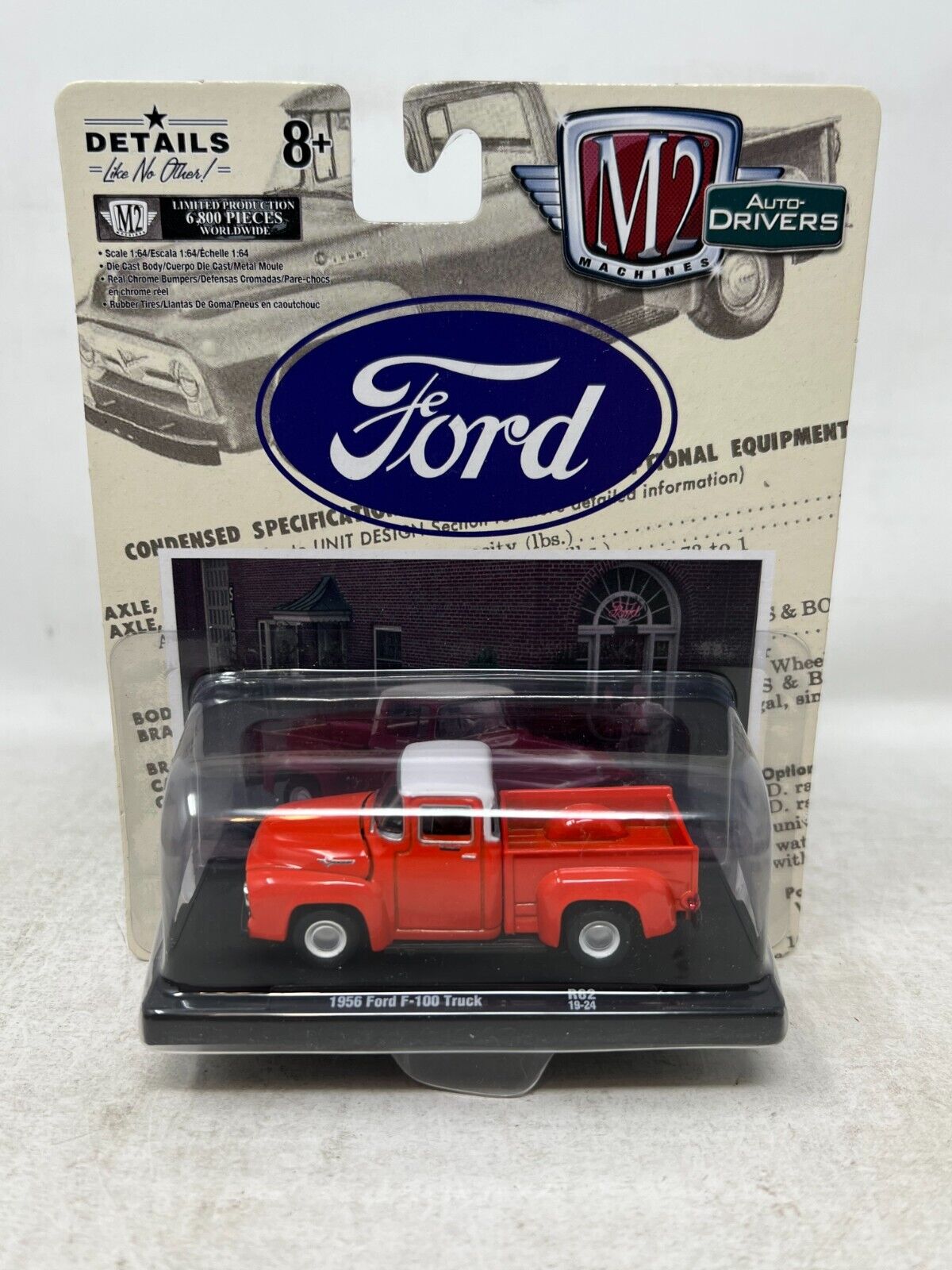 M2 Machines Auto-Drivers 1956 Ford F-100 Truck R62 1:64 Diecast