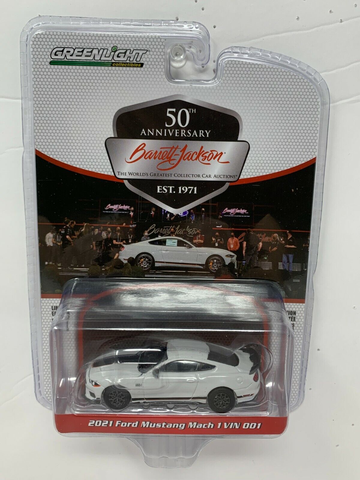 Greenlight Barrett-Jackson 50th Anniversary 2021 Ford Mustang Mach 1:64 Diecast