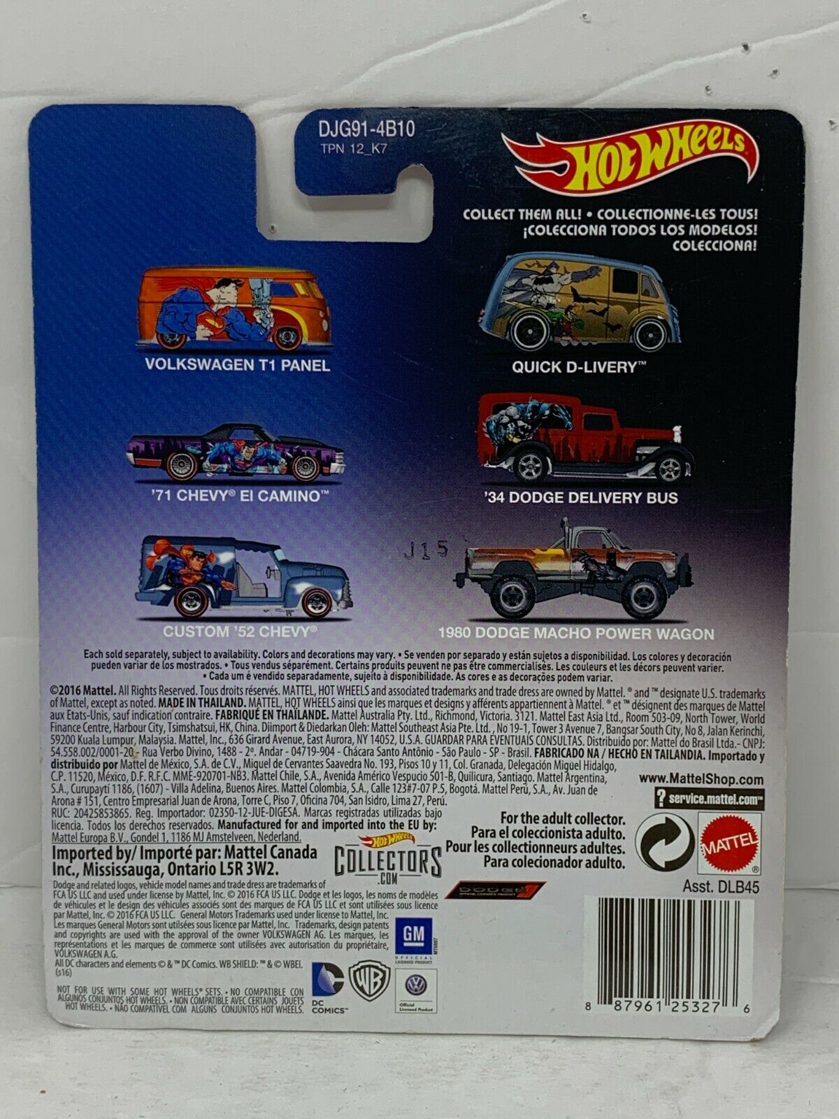 Hot Wheels Pop Culture Comics Superman Custom '52 Chevy Real Riders 1:64 Diecast