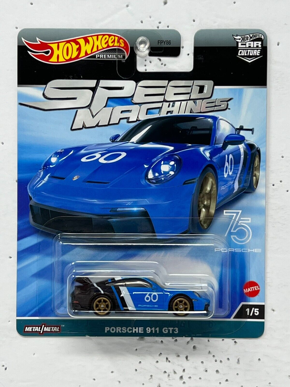 Hot Wheels Premium Speed Machines Porsche 911 GT3 1:64 Diecast