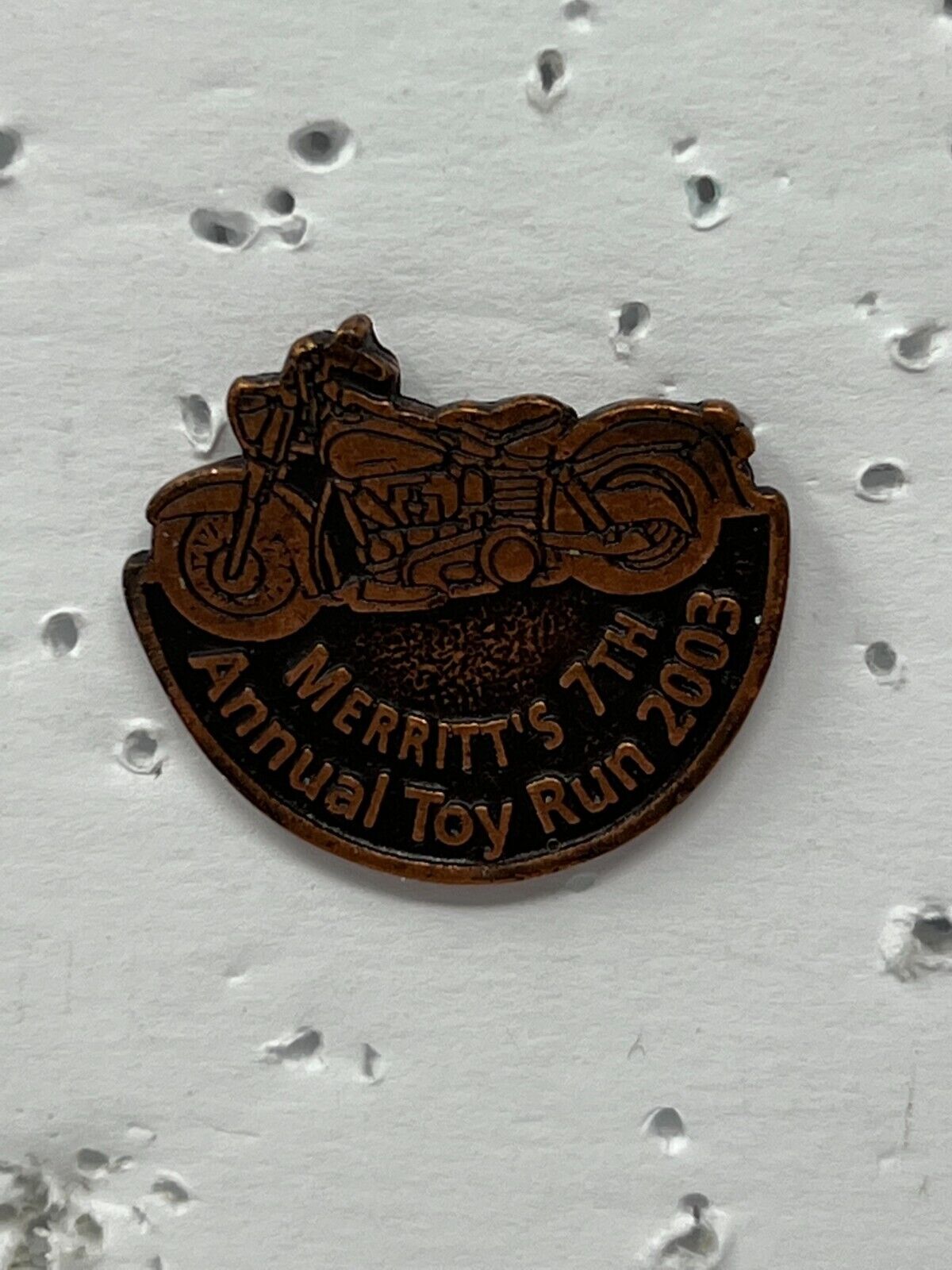 Merritt's 7th Annual Toy Run 2003 Motorcycle Harley-Davidson Lapel Pin