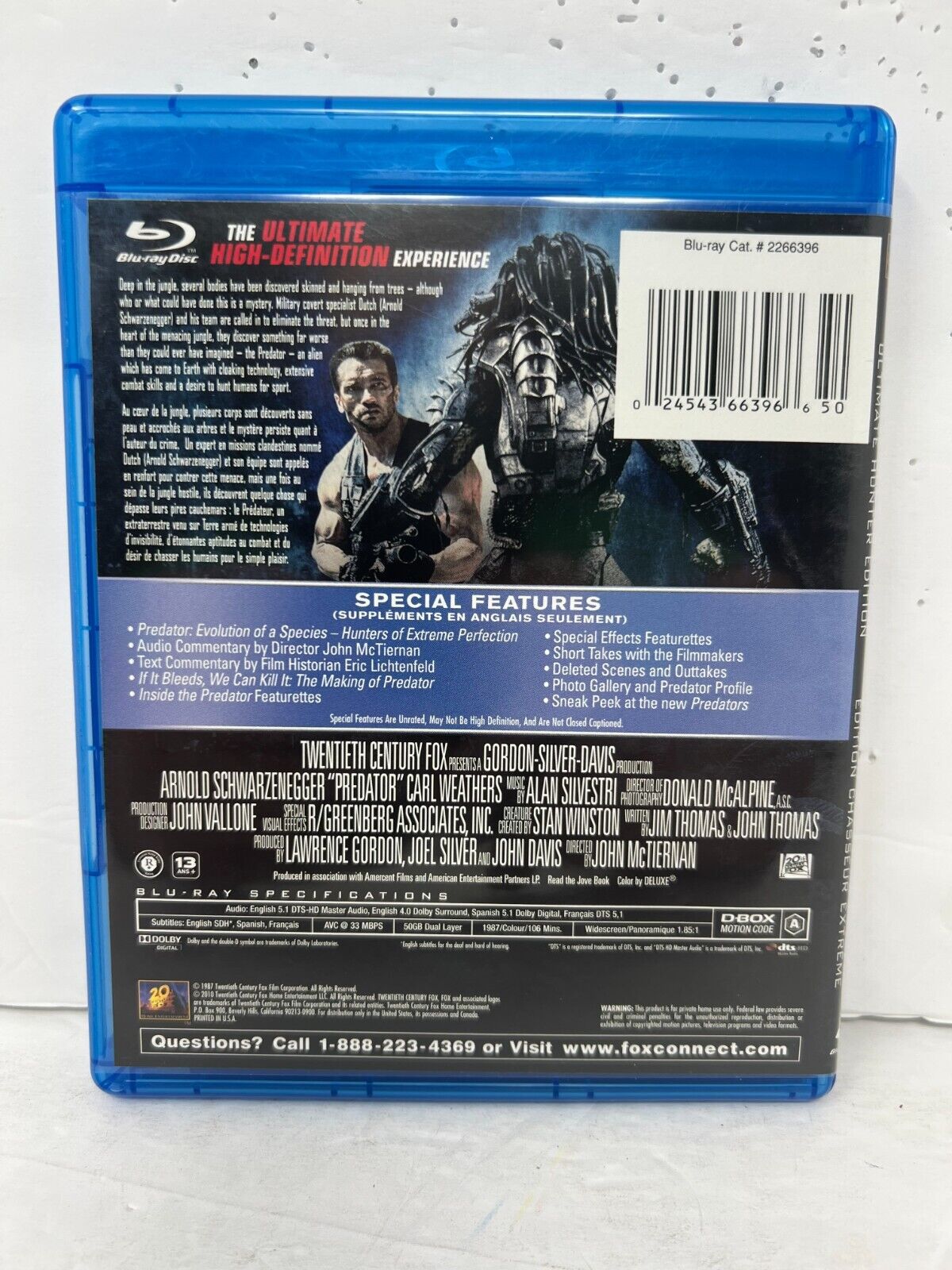 Predator (Blu-ray, 2010) Arnold Schwarzenegger Action Movie Good Condition!!!