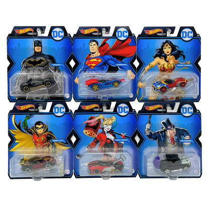 Hot Wheels DC Comics Characters Cars 1:64 Diecast Set of 6