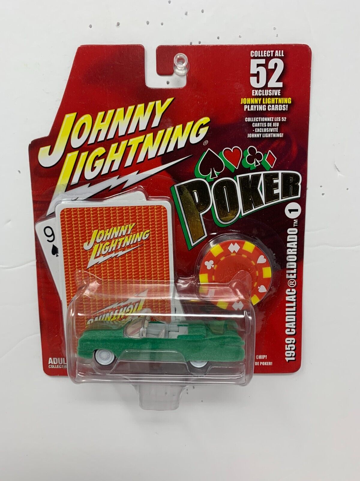 Johnny Lightning Poker 1959 Cadillac Eldorado White Lightning 1:64 Diecast