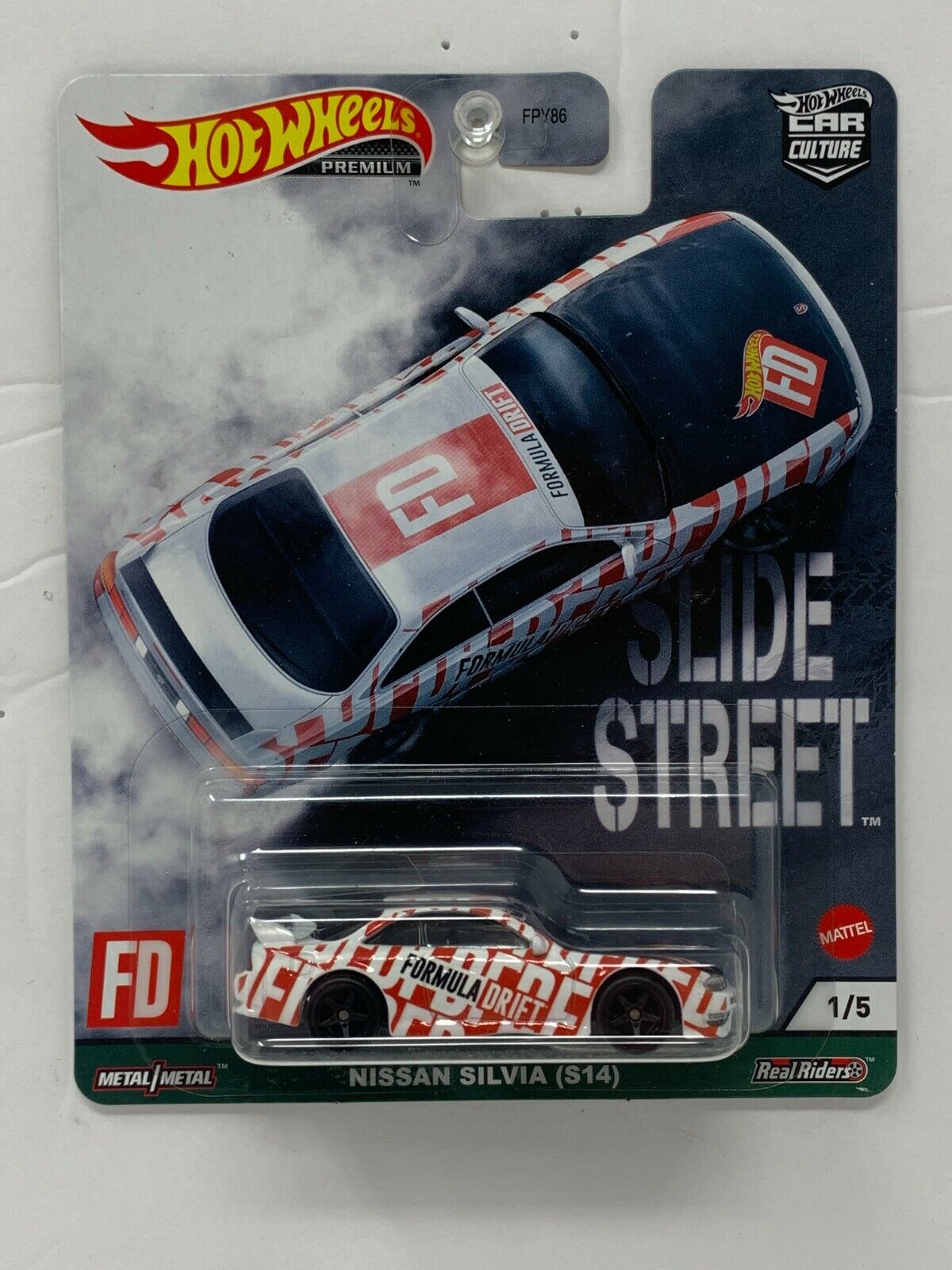 Hot Wheels Premium Slide Street Nissan Silvia (S14) Real Riders 1:64 Diecast